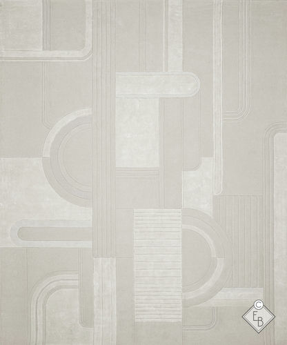Alfombra contemporánea - MAYER SELENITE - Edition Bougainville - con motivos geométricos / de PET / de lana