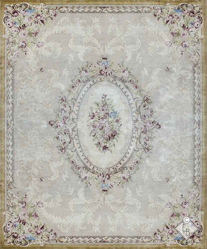 Alfombra tradicional - MIRABEAU STANDARD - Edition Bougainville - de flores / de lana / de seda