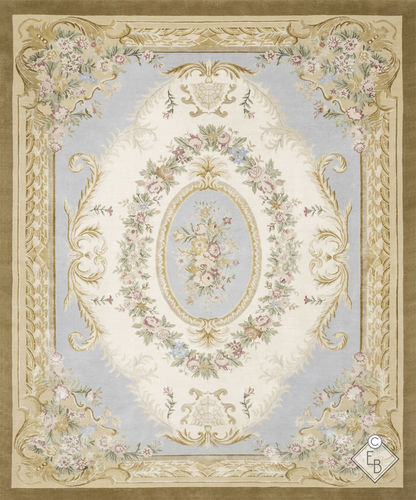 Alfombra tradicional - SAINT CLAIR - Edition Bougainville - de flores / de PET / de lana