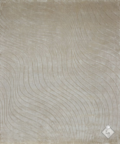 Alfombra contemporánea - EMBAJADORES BEIGE - Edition Bougainville - de rayas / de seda / rectangular