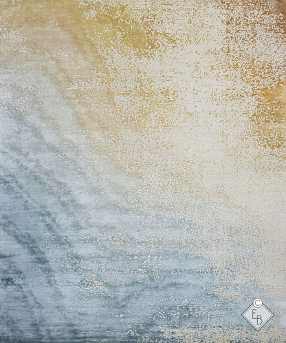 Alfombra contemporánea - FRASER AZURIN - Edition Bougainville - con motivos decorativos / de PET / de lana
