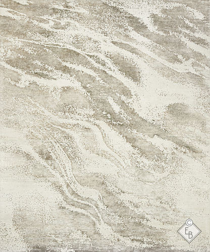 Alfombra contemporánea - VELOUR BEIGE - Edition Bougainville - con motivos decorativos / de PET / de lana