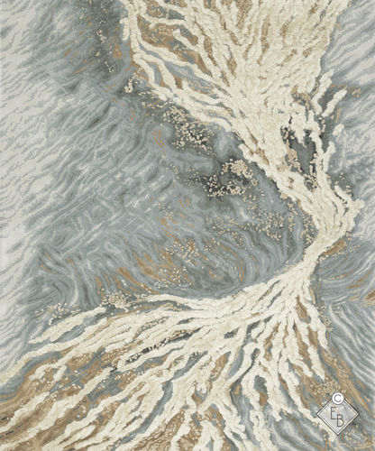 Alfombra contemporánea - Aconcagua Danube - Edition Bougainville - con motivos decorativos / de seda vegetal / rectangular