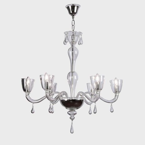 Lámpara araña clásica - HETEREA - Sogni di Cristallo - de cristal de Murano / 12 bombillas / 6 bombillas