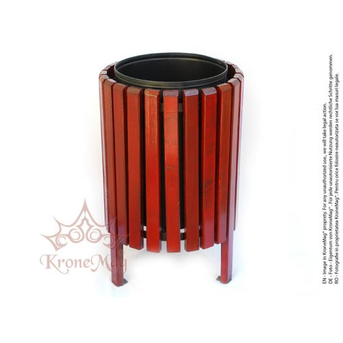 Cubo de basura público - URBAN 5 - KRONEMAG MILLENIUM srl - de pie / de metal / de madera