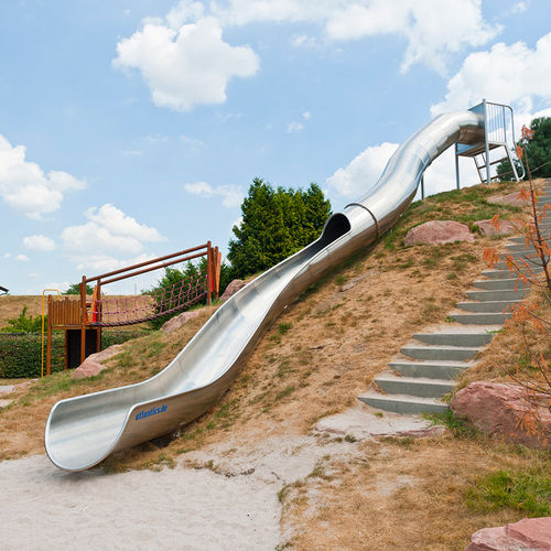 Tobogán recto - LEOPOLDSHAFEN  - atlantics GmbH - para parque infantil / de acero inoxidable / tubular