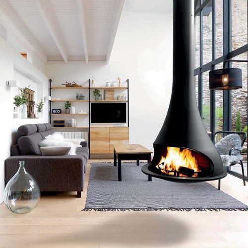 Chimenea de leña - TATIANA 997 - JC BORDELET - suspendida / Cara única / hogar abierto