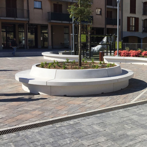 Banco público contemporáneo - VENERE - VASART URBAN DESIGN - de hormigón / con respaldo / sin respaldo