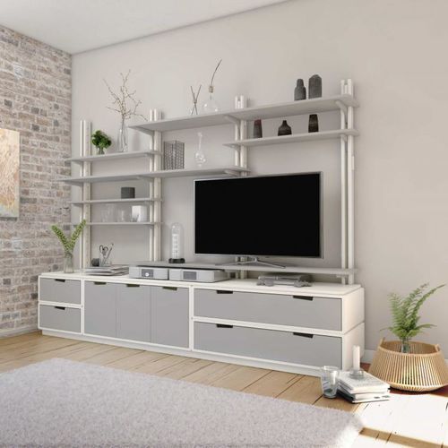 Mueble TV contemporáneo - ESPACE LOGGIA - de madera lacada / modular