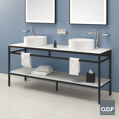 Mueble de lavabo doble - 3A180 24 - ODF Paris - de pie / de aluminio / de FENIX NTM®