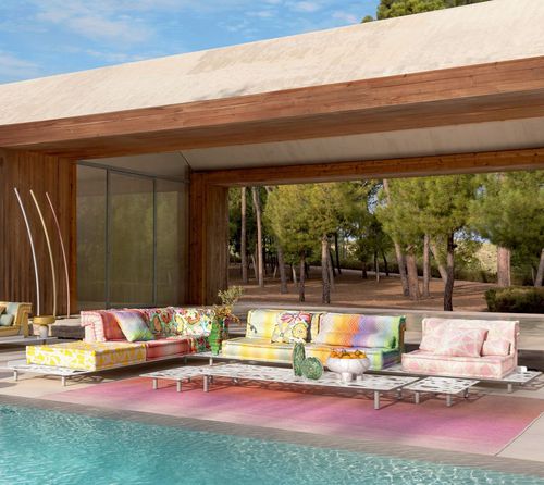 Sofá modular - MAH JONG  - ROCHE BOBOIS - contemporáneo / de exterior / de tejido