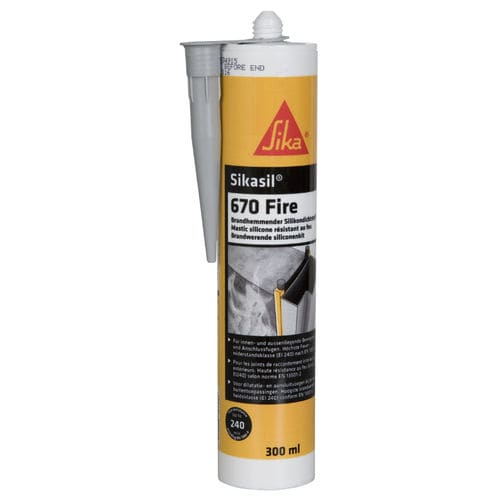 Masilla elástico - SIKASIL®-670 FIRE - Sika France SAS - a base de resina de silicona / para impermeabilización / para hormigón