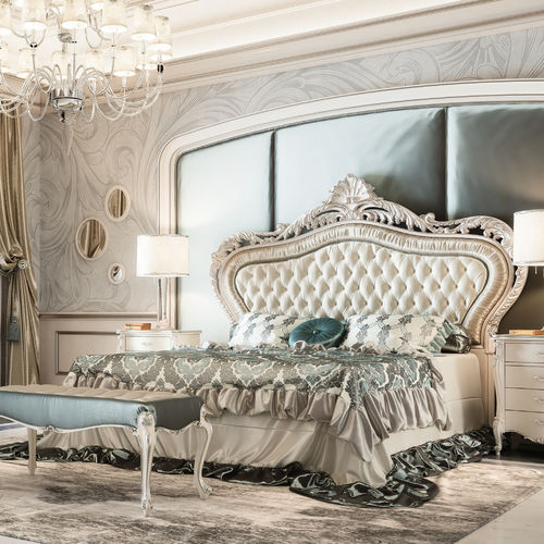 Cama de matrimonio - 2145/160 - Mozzo Giorgio S.r.L. - de estilo / con cabecero tapizado / de tejido