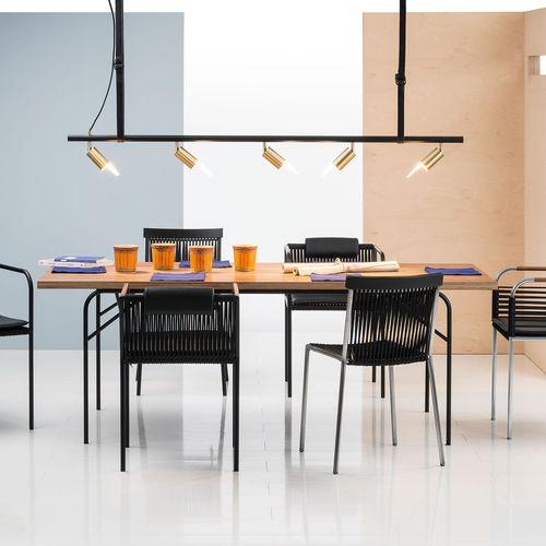 Mesa de comedor contemporánea - les copains - bruehl - de roble / de nogal / de arce