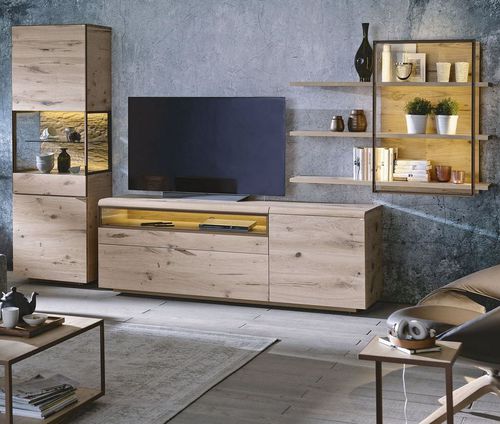 Mueble TV contemporáneo - V-Cube - Voglauer Möbelwerk Gschwandtner & Zwilling GmbH & Co. KG - de roble / de vidrio / de metal