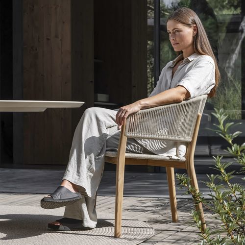 Silla de comedor contemporánea - CARÉS - Royal Botania - de exterior / de aluminio / de teca