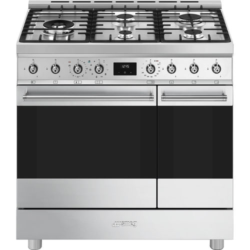 Cocina con horno de gas - C92GPX2 - SMEG - eléctrica / 6 fuegos / 2 hornos