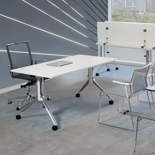 Mesa de conferencia contemporánea - NOTABLE - ICF - de acero / de aluminio / de melamina
