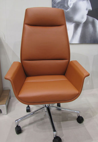 Sillón de director contemporáneo - BERNINI  - ora acciaio - de cuero / con respaldo alto / ajustable en altura