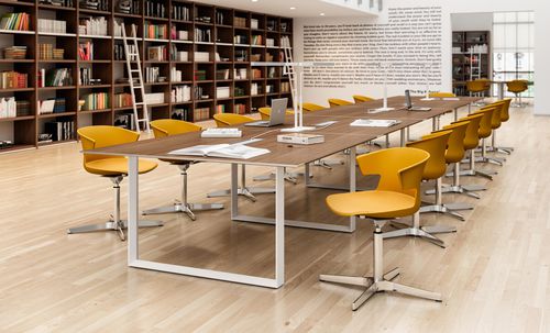 Mesa de reuniones contemporánea - X7   - Quadrifoglio Sistemi d'Arredo - de madera / de metal / de vidrio
