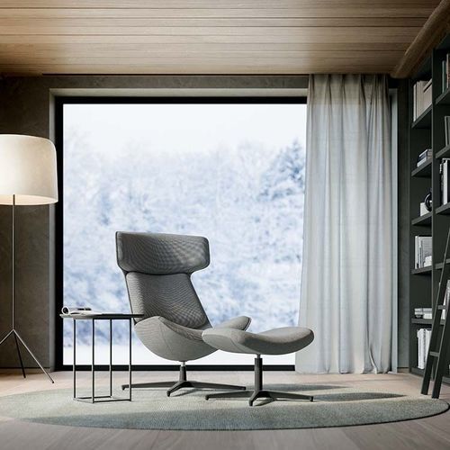 Sillón contemporáneo - CLEOPAS - Quadrifoglio Sistemi d'Arredo - de tejido / de cuero / de metal