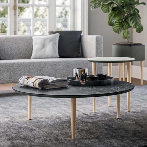 Mesita auxiliar contemporánea - MELBOURNE - Quadrifoglio Sistemi d'Arredo - madera / de gres porcelánico / de melamina