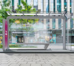 parada de autobús de aluminio