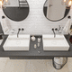 lavabo sobre mueble / de mineral compuesto / con encimera / rectangular