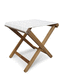 taburete contemporáneo / de algodón / de teca / con base de teca