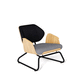 sillón contemporáneo / de tejido / de acero / negro