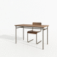 mesa para la enseñanza contemporánea / de madera / con base metálica / rectangular