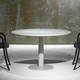 mesa de reuniones contemporánea / de madera / con base metálica / rectangular