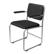 silla de diseño Bauhaus / de interior / de cuero / con base de acero inoxidable