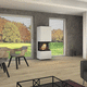 chimenea de gas / empotrable / suspendida / de 3 caras