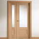puerta de interior / de madera / abatible / semividriada