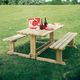 mesa de pícnic clásica / de madera / rectangular / para espacio público