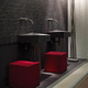lavabo suspendido / de polvo de mármol / rectangular / contemporáneo
