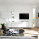 mueble TV contemporáneo / de madera lacada / con espacio de almacenamiento / con cajones