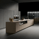 cocina contemporánea / de vidrio / de piedra natural / de acero inoxidable