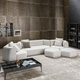 sofá modular / contemporáneo / de tejido / de cuero