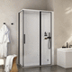 cabina de ducha de vapor / de vidrio templado / con puerta abatible / con puerta corredera