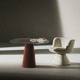 sillón contemporáneo / de tejido / de acero / beis