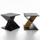 taburete contemporáneo / de MDF lacado / con base de MDF lacada / base en X