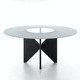 mesa contemporánea / Valchromat® / de MDF lacado / de vidrio