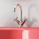 grifo bimando para lavabo / empotrable / de níquel / de baño