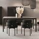 mesa contemporánea / de arenisca / con base de madera / rectangular