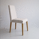 silla de comedor contemporánea / de interior / de tejido / con base de madera