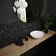 lavabo sobre mueble / de metal esmaltado / de acero / con encimera
