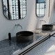 lavabo sobre mueble / de metal esmaltado / de acero / con encimera