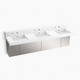 lavabo suspendido / de mineral compuesto / de Corian® / de Silestone®